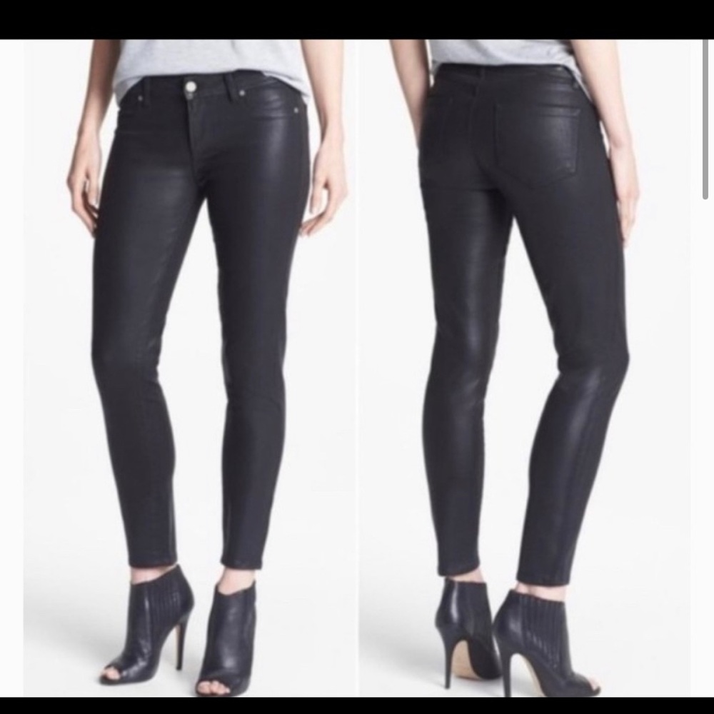 Paige Black Coated Verdugo Ankle Jeans